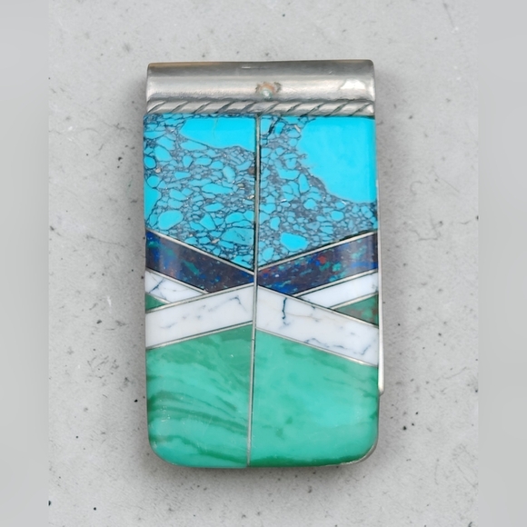 Vintage Other - Vintage Turquoise and Silver Money Clip